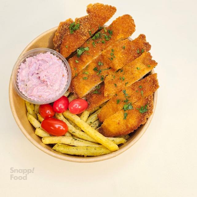 بشقاب خوراک چیکن شنیتزل